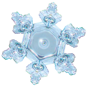 Lauretana Wasserkristall mit hexagonaler Struktur, Schneeflocke, Probe aus einer Glas Flasche